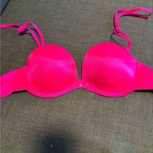 Never worn hot pink convertible push up bra